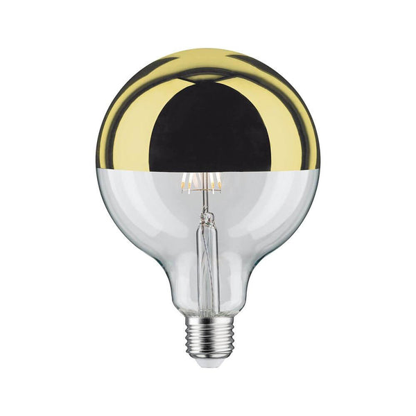 E27 6,5W LED Globe Kopfspiegel 2700K Dimmbar Gold, goldene LED-Globelampe mit warmweißem Licht