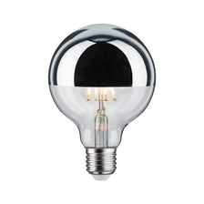 E27 6,5W LED Globe Kopfspiegel Dimmbar 2700K Silber, silbernes Globe-Leuchtmittel mit Kopfspiegel