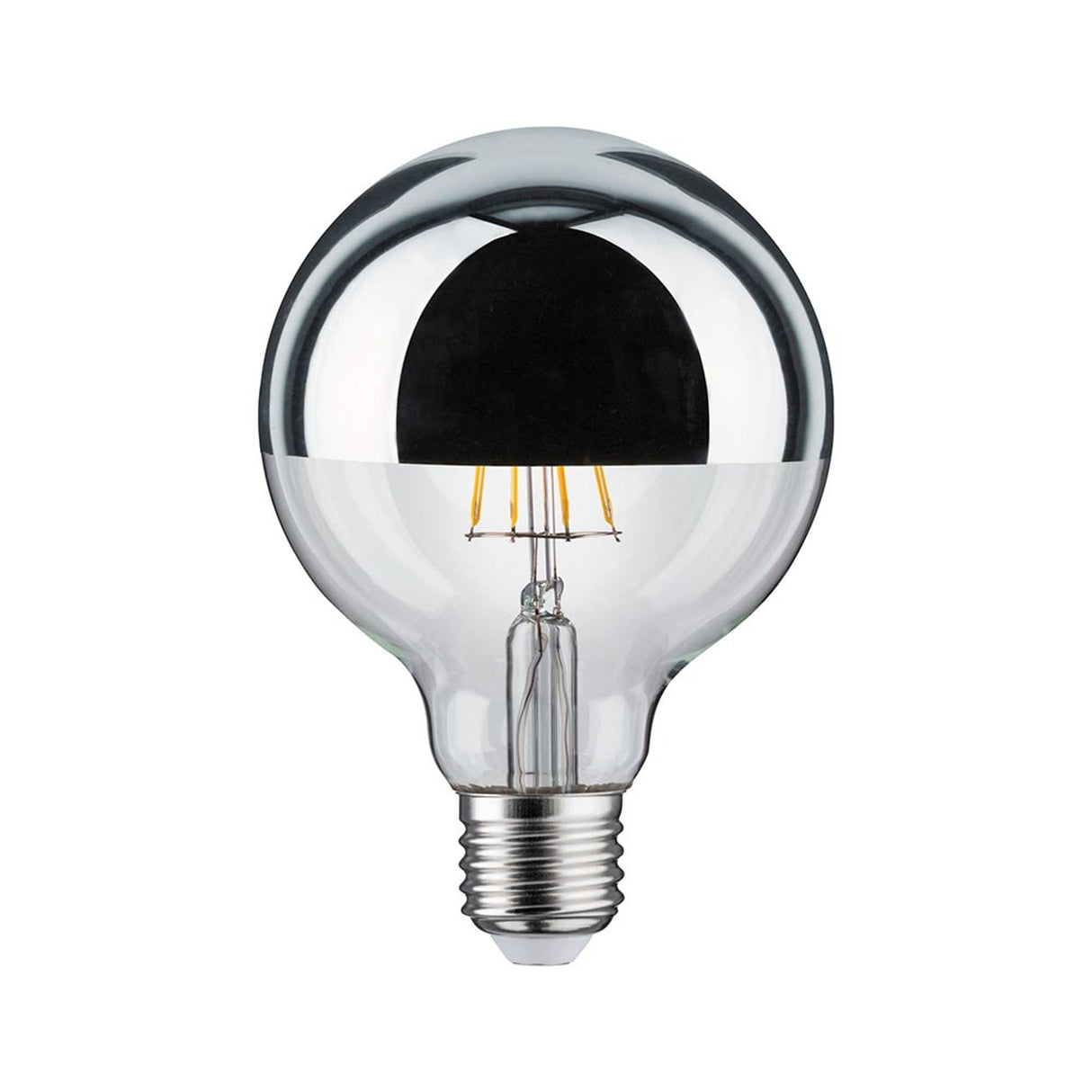 E27 6,5W LED Globe Kopfspiegel Dimmbar 2700K Silber