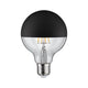 E27 6,5W LED Globe Kopfspiegel 2700K Schwarz-Matt Dimmbar - elegante Globenlampe mit warmweißem Licht
