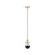 E27 6,5W LED Globe Kopfspiegel 2700K Schwarz-Matt Dimmbar Pendelleuchte mit schwarzem und goldfarbenem Design.