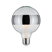 E27 6,5W LED Globe Ringspiegel Dimmbar 2700K Silber, Paulmann Globe 125 Leuchtmittel mit silberner Ringverspiegelung