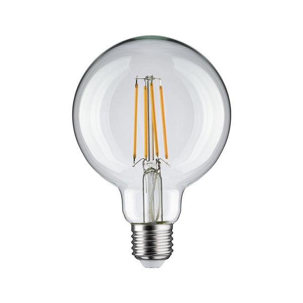 E27 LED-Filament Globe 7,5W 2700K Klar, klare Globe-LED mit sichtbaren Filamenten und E27-Sockel