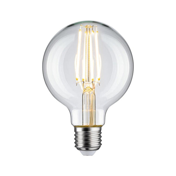 E27 7,5 LED Globe Filament 2700K Transparent, klare Globe-LED-Lampe mit sichtbarer Filament-Optik
