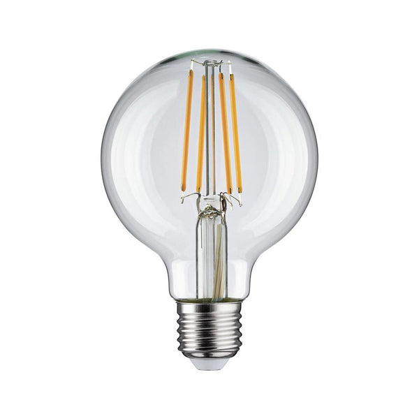 E27 7,5 LED Globe Filament 2700K Transparent: klare Filament-Globe LED-Lampe mit warmweißem Licht