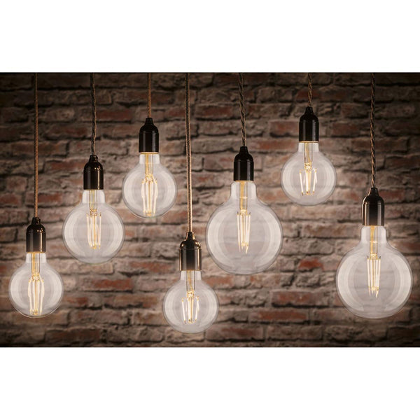 E27 7,5 LED Globe Filament 2700K Transparent, klare Filament-Glühbirne im Globe-Design für offene Leuchten