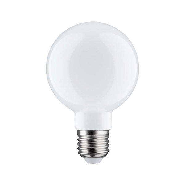 E27 7,5W LED Globe Filament 2700K Dimmbar Opal, opale Globe-Lampe aus Vollglas mit sichtbarer Filament-Optik, E27-Fassung