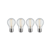 E27 8W LED Leuchtmittel 4er Bündel Allgebrauchslampe 2700K Klar, vier klare Paulmann Lampen mit Kopfspiegel