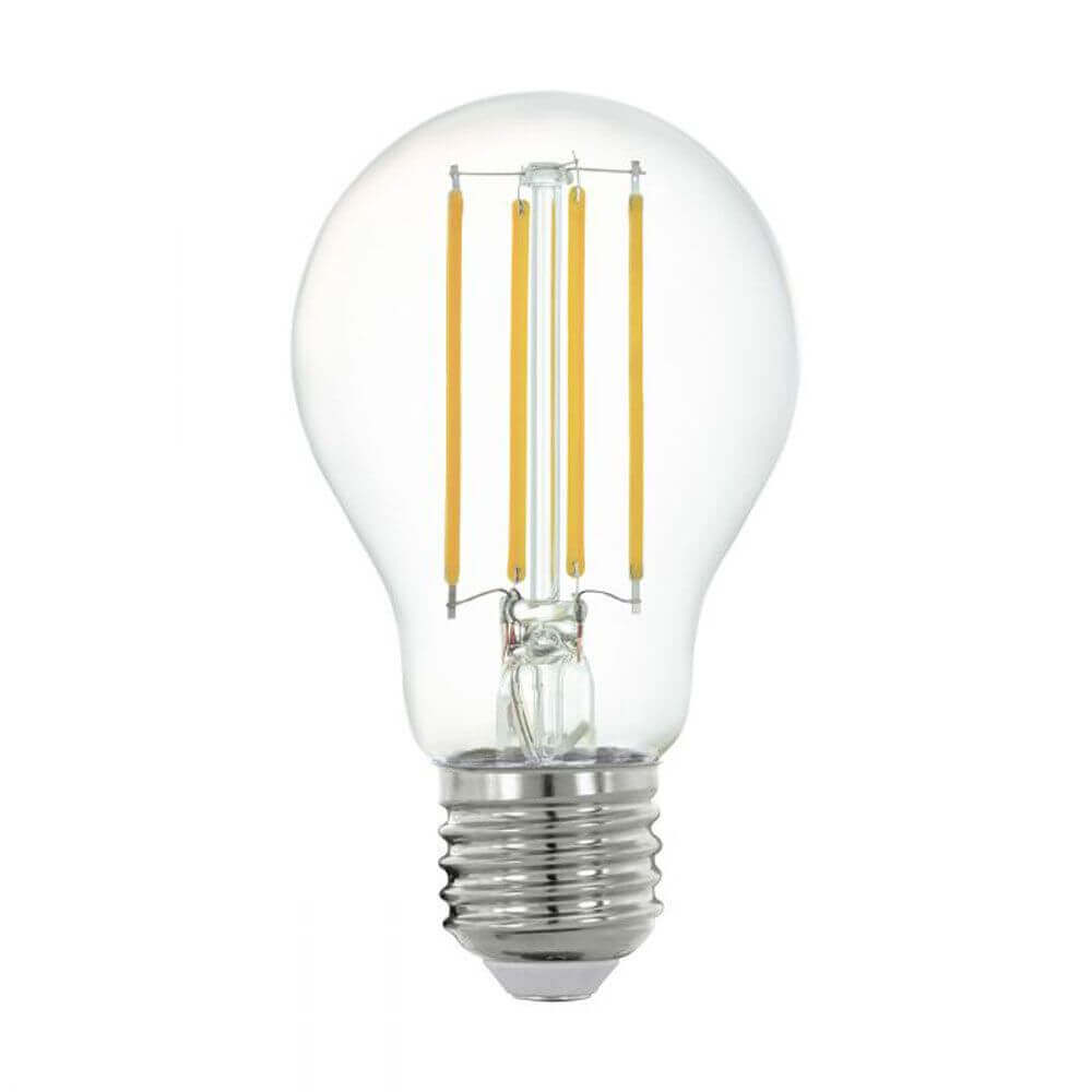 E27 Glühbirne LED Retro 6W 2700K mit klarer Glaskugel und warmem Licht für gemütliche Atmosphäre.