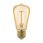 E27 LED ST48 Extra Warmweiß 1700K 4W EGLO Filament Leuchtmittel in Amberglas, dimmbar, klassische Edison-Bauform