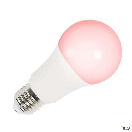 E27 RGBW Smart LED Hvid, Milky 9W Cri90 230° pære i pink farve med E27 Base.