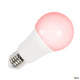 E27 RGBW Smart LED Weiß, Milchig 9W Cri90 230° Leuchtmittel in pinker Farbgebung mit E27 Sockel.