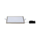 EBL Set Panel Areo eckig IP23 LED 1x12W 3000K Nickel-Matt mit Zuleitung und Befestigungsmaterial