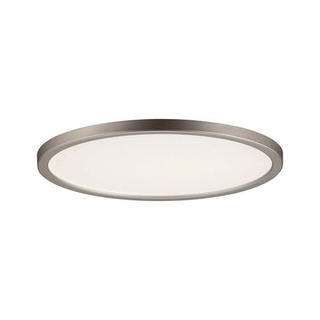 EBL Set Panel Areo rond IP23 LED 1x12W 3000K 180mm Nickel-mat avec bord en nickel mat et éclairage homogène de la pièce.