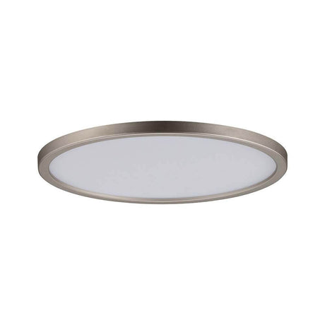 EBL Set Panel Areo rond dim IP44 1x12W 3000K 180mm Nickel mat LED panneau encastré avec bordure en nickel mat.