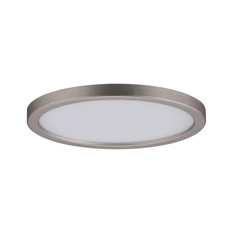 EBL Set Panel Areo rond dim IP44 1x8W 3000K 120mm Nickel-mat LED panneau encastré avec boîtier en nickel mat.