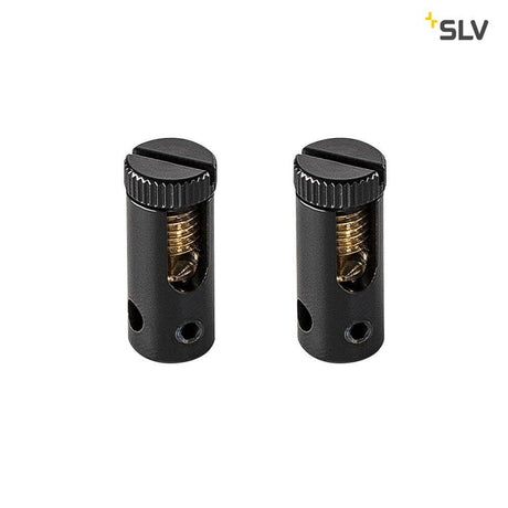 Feed-in module for Tenseo low-voltage cable system, black, 2 pieces, set consisting of two feed-in modules in black.