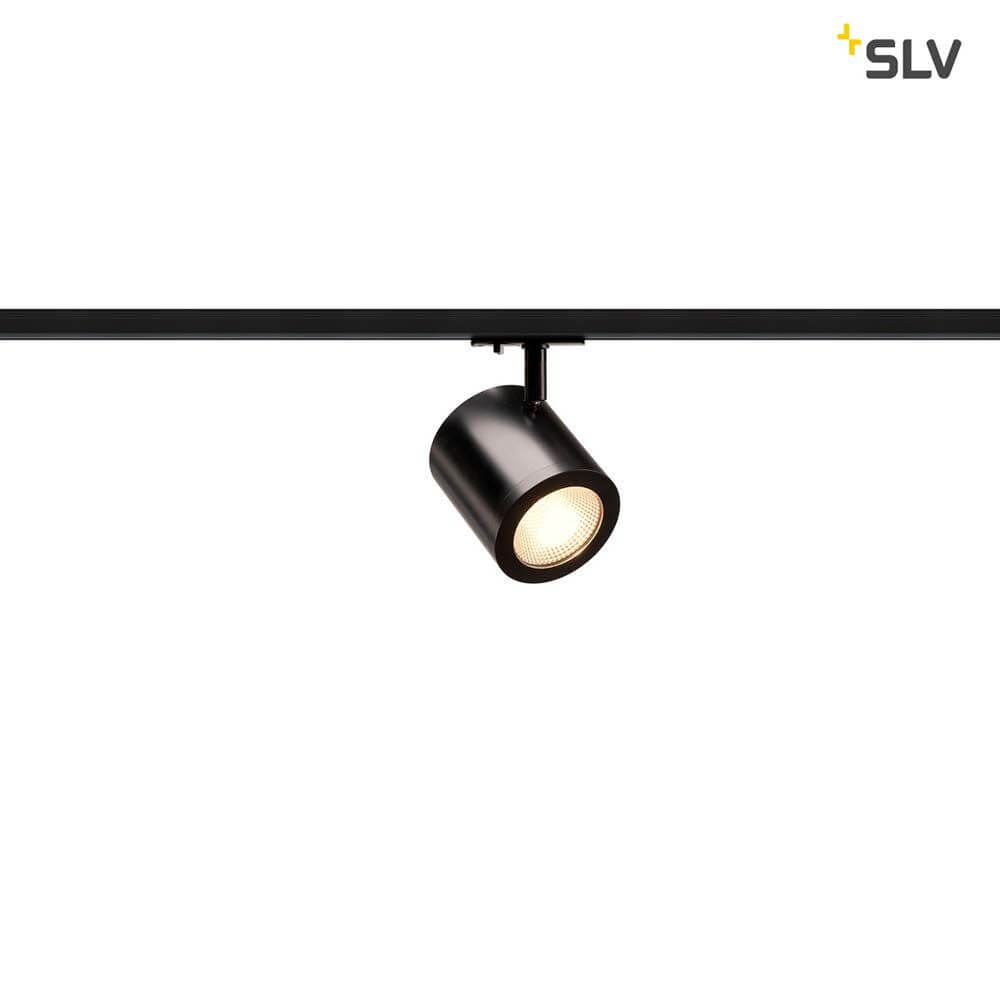 Enola C LED Strahler für 1Phasenschiene 3000K Schwarz 55° an einer 1Phasen Hochvolt Schienen-System.