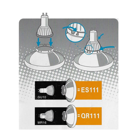 ES111 Reflektor / adapter dla gniazda GU10 LED