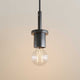 s.luce Lámpara colgante de cristal Echos suspensión 150cm negro