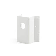 Weiße Eck-Befestigung aus Aluminium für Außenleuchten mit rundem Montageloch und Befestigungsschrauben