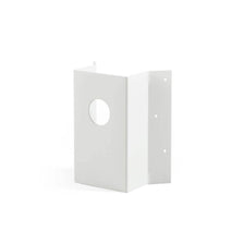 Weiße Eck-Befestigung aus Aluminium für Außenleuchten mit rundem Montageloch und Befestigungsschrauben