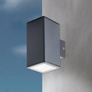 Lampada a parete esterna angolare Gori su e giù ip44 antracite