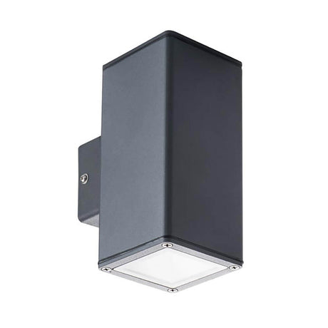 Eckige Außenwandlampe Gori Up&Down IP44 Anthrazit mit schickem, minimalistischen Design für außen.