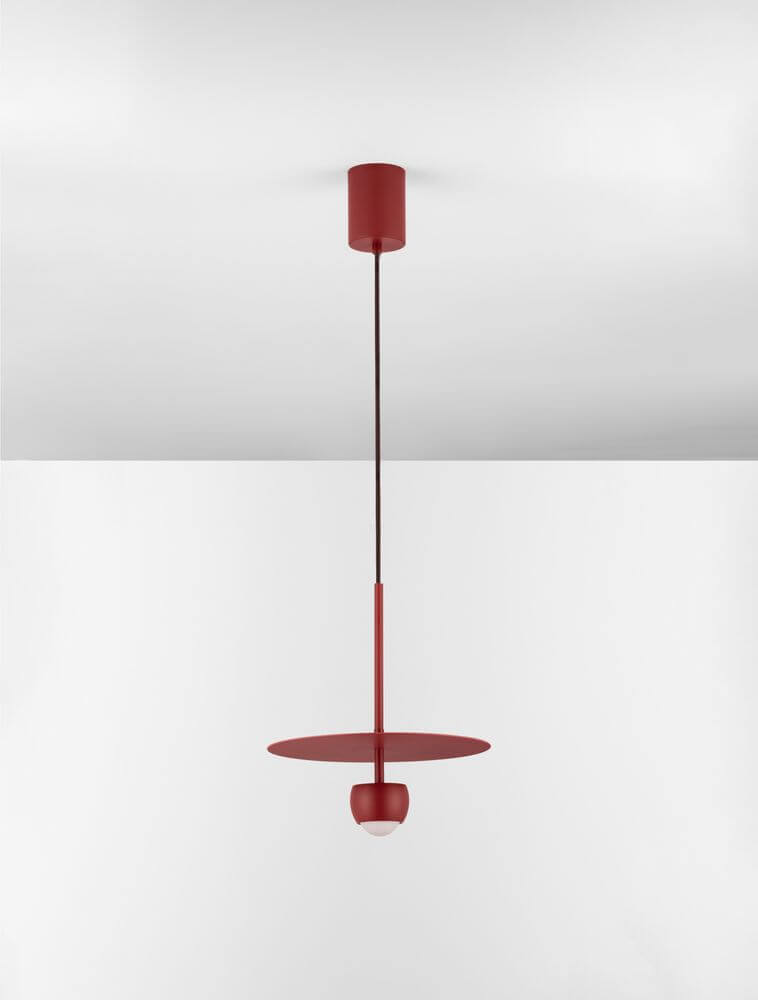 Edem LED Pendelleuchte Ø 30cm 3000K in kräftigem Rot, modernes Design für Esszimmer und Küche.
