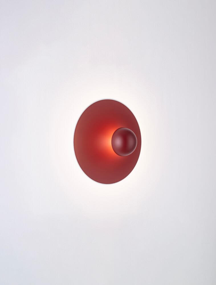Edem LED Wandleuchte Ø 25cm 3000K in rot, modernes Design für stimmungsvolle Raumbeleuchtung.