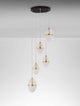 Egna Pendelleuchte 5-flammig Ø 45cm 3000K Gold mit eleganten Opalglas und goldener Akzentuierung.