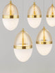 Egna Pendelleuchte 5-flammig Balken 3000K Gold mit elegantem Design und goldenen Akzenten