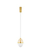 Egna Pendelleuchte Oval 3000K Gold mit elegantem Design aus Opalglas und goldenen Details.