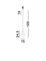 Egna pendant lamp oval 3000k gold