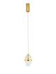 Egna Pendelleuchte Oval 3000K Gold mit elegantem Design aus Opalglas und goldenen Details.