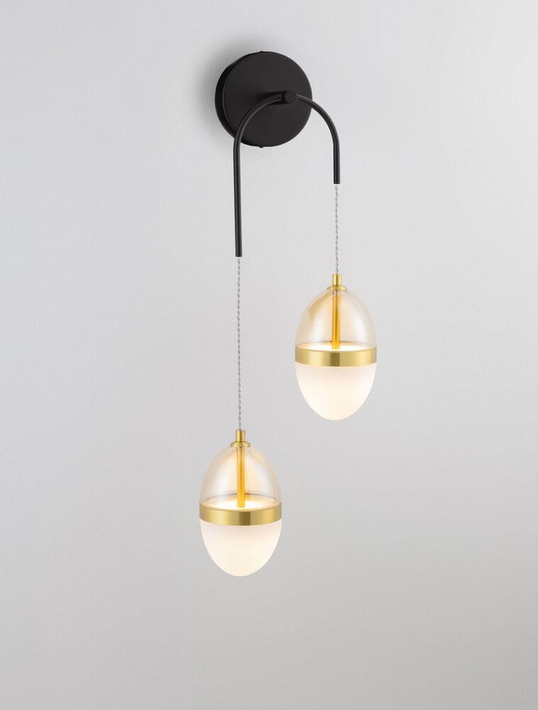 Egna Wandleuchte 2-flammig 3000K Gold mit elegantem, modernem Design und goldenem Finish.