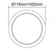 Einbau LED-Panel Ø 12cm Flex 8W Ausschnitt 5-10cm Warmweiß - technische Zeichnung mit Maßstab
