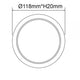 Einbau LED-Panel Ø 12cm Flex 8W Ausschnitt 5-10cm Neutralweiß - Maßzeichnung Ø118mm, H20mm.