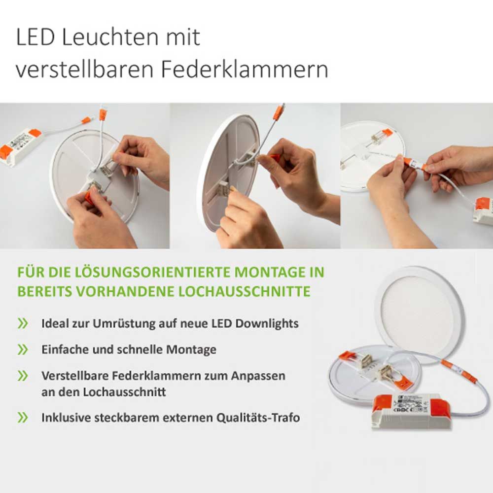 Einbau LED-Panel Ø 17,5cm Flex Dimmbar 15W Neutralweiß  Pro-Light   