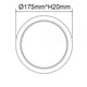 Einbau LED-Panel Ø 17,5cm Flex 15W Ausschnitt 5-16cm Neutralweiß Maßzeichnung mit Ø175mm und H20mm