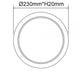 Technische Zeichnung eines LED-Panels mit Durchmesser 230mm und Höhe 20mm.
