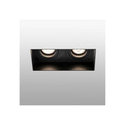 HYDE 2-light recessed lamp GU10 Black with sharp-edged installation in plaster ceilings.