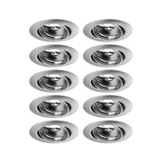 Einbauleuchte Base 10er Basis-Set Schwenkbar Ø 9cm Metall - Set aus 10 schwenkbaren Einbaustrahlern.