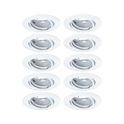 Einbauleuchte Base 10er Basis-Set Ø 9cm Weiß, Set aus 10 schwenkbaren Einbaustrahlern in Weiß