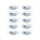 Einbauleuchte Base 10er Basis-Set Ø 9cm Weiß, Set aus 10 schwenkbaren Einbaustrahlern in Weiß