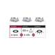 3er Einbauringe Choose Basis-Set schwenkbar 50° Alu mit 3 Spot- und 3 LED-Leuchten.