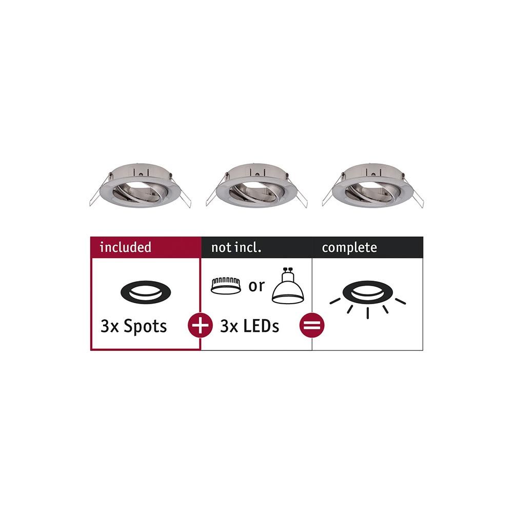 Mounting Rings Choose 3-piece Basic Set Metal Brushed