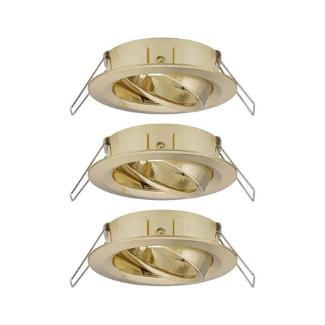 Choose recessed ring 3-piece basic set swivel Brass - set of 3 swivel recessed rings in brushed brass.
