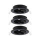 Einbauleuchte Choose 3er-Basis-Set schwenkbar 50° Schwarz-Matt, Set aus 3 schwenkbaren Einbauringen in Schwarz-Matt.