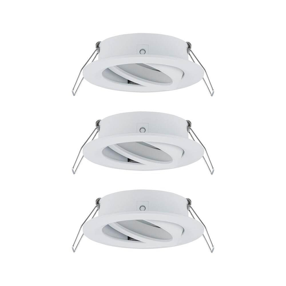 Einbauringe 3er Choose Basis-Set schwenkbar 50° Weiß-Matt in schwenkbarem Design, ideal für individuelle Lichtgestaltung.
